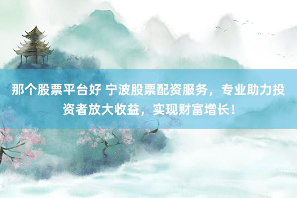 那个股票平台好 宁波股票配资服务，专业助力投资者放大收益，实现财富增长！