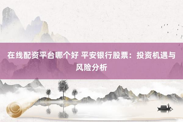 在线配资平台哪个好 平安银行股票：投资机遇与风险分析