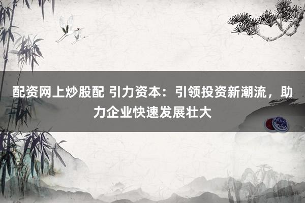 配资网上炒股配 引力资本：引领投资新潮流，助力企业快速发展壮大